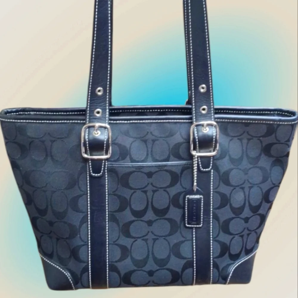 Coach Black and Gray Tote Bag